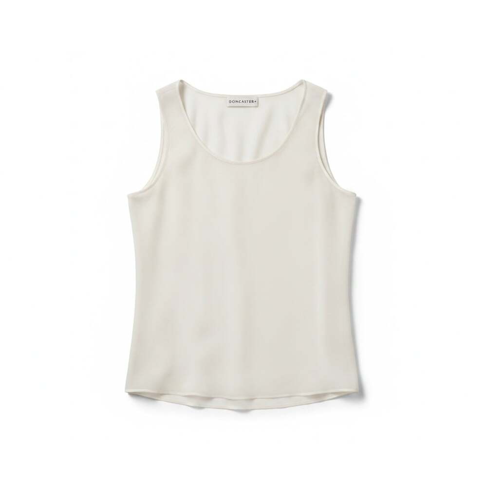 Doncaster 100% Silk Sleeveless Shell Tank Top Ivory Size 8